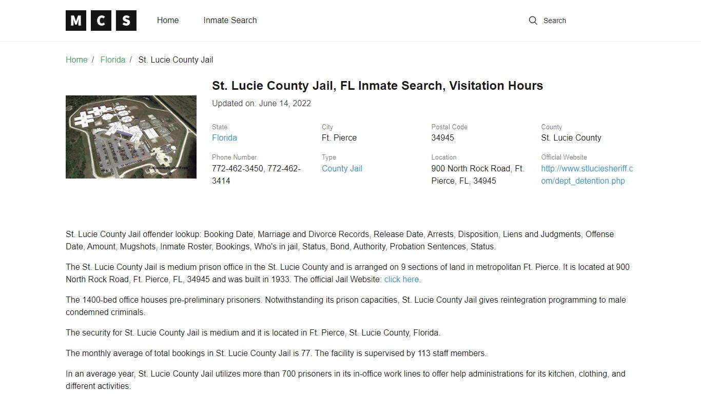 St. Lucie County, FL Jail Inmates Search, Visitation Rules